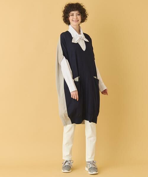 HIROKO BIS GRANDE / ヒロコビス グランデ ベスト | 【大きいサイズ】ホールガーメントリブニットジレ | 詳細11