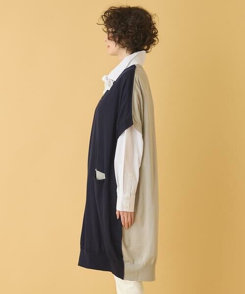 HIROKO BIS GRANDE / ヒロコビス グランデ ベスト | 【大きいサイズ】ホールガーメントリブニットジレ | 詳細2