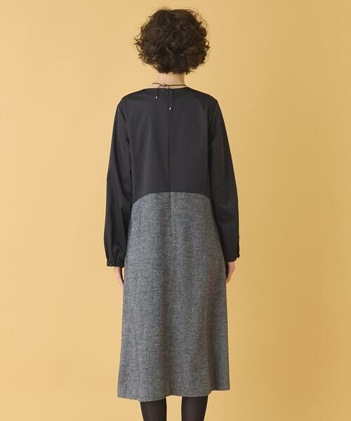 HIROKO BIS GRANDE / ヒロコビス グランデ ロング・マキシ丈ワンピース | 【大きいサイズ】ファンシーヘリンボーンドッキングワンピース | 詳細17