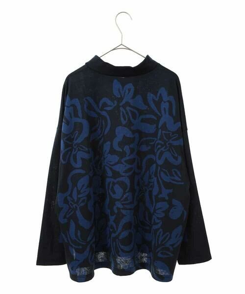 HIROKO BIS GRANDE / ヒロコビス グランデ ニット・セーター | 【大きいサイズ】フラワージャカードモックネックプルオーバー /洗える | 詳細1