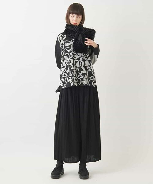 HIROKO BIS GRANDE / ヒロコビス グランデ ニット・セーター | 【大きいサイズ】フラワージャカードモックネックプルオーバー /洗える | 詳細13