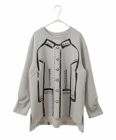 HIROKO BIS GRANDE / ヒロコビス グランデ スウェット | 【大きいサイズ】トロンプイユジャージープルオーバー /洗える