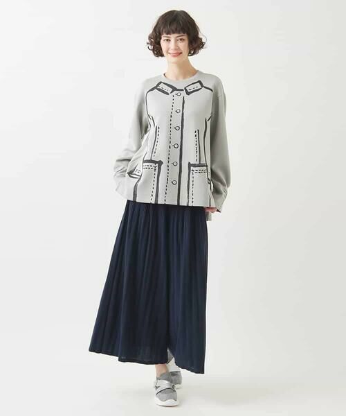 HIROKO BIS GRANDE / ヒロコビス グランデ スウェット | 【大きいサイズ】トロンプイユジャージープルオーバー /洗える | 詳細15