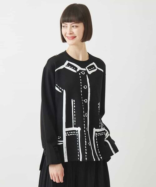 HIROKO BIS GRANDE / ヒロコビス グランデ スウェット | 【大きいサイズ】トロンプイユジャージープルオーバー /洗える | 詳細16