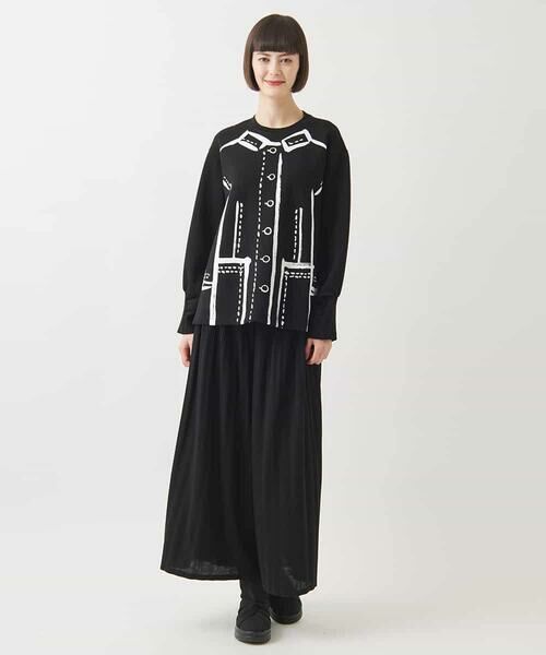 HIROKO BIS GRANDE / ヒロコビス グランデ スウェット | 【大きいサイズ】トロンプイユジャージープルオーバー /洗える | 詳細19