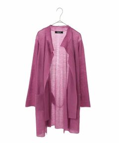 HIROKO BIS GRANDE / ヒロコビス グランデ カーディガン・ボレロ | 【大きいサイズ】ライトリブロング丈ニットカーディガン