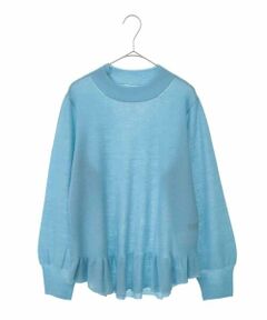 HIROKO BIS GRANDE / ヒロコビス グランデ ニット・セーター | 【大きいサイズ】ダブルハイネックペプラムニットプルオーバー