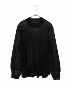 HIROKO BIS GRANDE / ヒロコビス グランデ ニット・セーター | 【大きいサイズ】ダブルハイネックペプラムニットプルオーバー