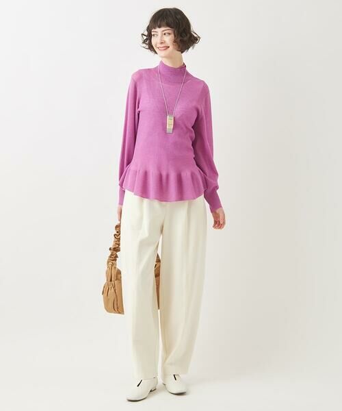 HIROKO BIS GRANDE / ヒロコビス グランデ ニット・セーター | 【大きいサイズ】ダブルハイネックペプラムニットプルオーバー | 詳細11