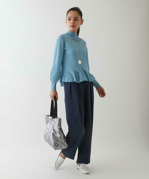 HIROKO BIS GRANDE / ヒロコビス グランデ ニット・セーター | 【大きいサイズ】ダブルハイネックペプラムニットプルオーバー | 詳細15