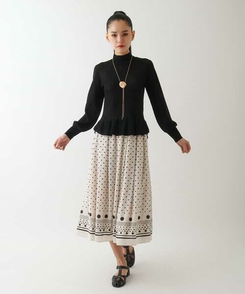 HIROKO BIS GRANDE / ヒロコビス グランデ ニット・セーター | 【大きいサイズ】ダブルハイネックペプラムニットプルオーバー | 詳細16