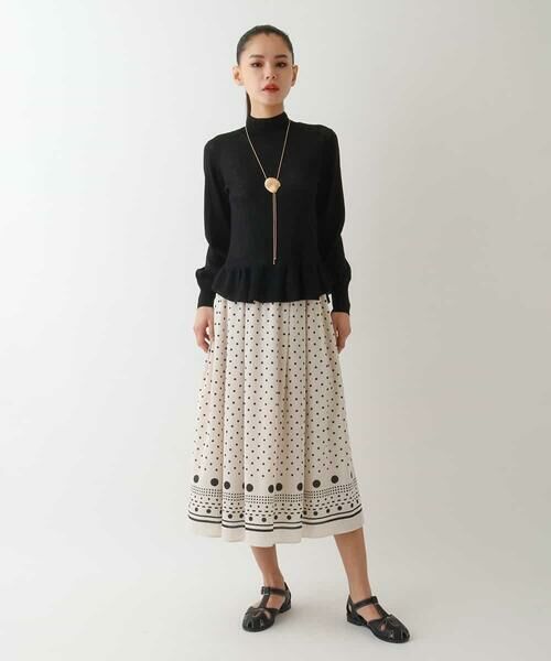 HIROKO BIS GRANDE / ヒロコビス グランデ ニット・セーター | 【大きいサイズ】ダブルハイネックペプラムニットプルオーバー | 詳細17