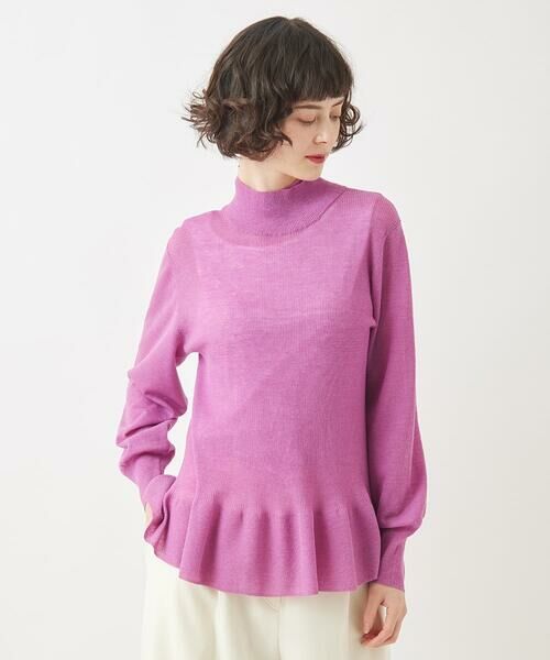 HIROKO BIS GRANDE / ヒロコビス グランデ ニット・セーター | 【大きいサイズ】ダブルハイネックペプラムニットプルオーバー | 詳細6