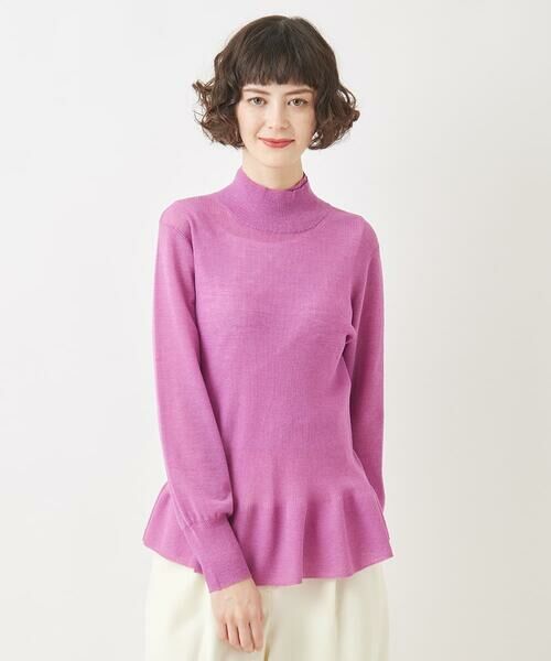 HIROKO BIS GRANDE / ヒロコビス グランデ ニット・セーター | 【大きいサイズ】ダブルハイネックペプラムニットプルオーバー | 詳細9