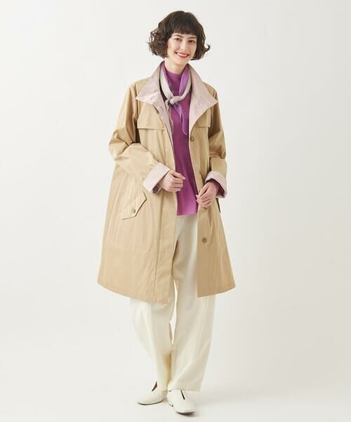 HIROKO BIS GRANDE / ヒロコビス グランデ その他アウター | 【大きいサイズ/ライナー付き】配色アクセントスタンドカラーコート /洗える | 詳細17