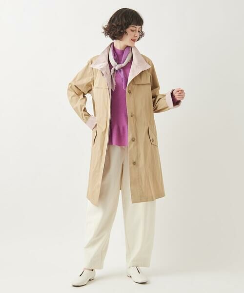 HIROKO BIS GRANDE / ヒロコビス グランデ その他アウター | 【大きいサイズ/ライナー付き】配色アクセントスタンドカラーコート /洗える | 詳細18