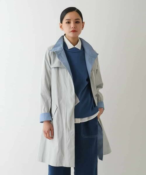 HIROKO BIS GRANDE / ヒロコビス グランデ その他アウター | 【大きいサイズ/ライナー付き】配色アクセントスタンドカラーコート /洗える | 詳細19