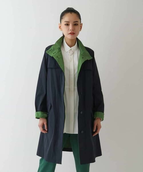 HIROKO BIS GRANDE / ヒロコビス グランデ その他アウター | 【大きいサイズ/ライナー付き】配色アクセントスタンドカラーコート /洗える | 詳細20