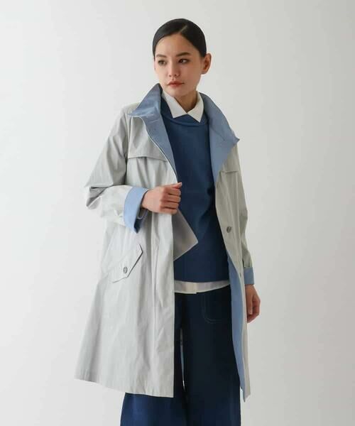 HIROKO BIS GRANDE / ヒロコビス グランデ その他アウター | 【大きいサイズ/ライナー付き】配色アクセントスタンドカラーコート /洗える | 詳細21