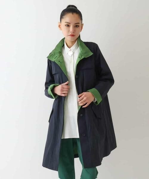 HIROKO BIS GRANDE / ヒロコビス グランデ その他アウター | 【大きいサイズ/ライナー付き】配色アクセントスタンドカラーコート /洗える | 詳細24