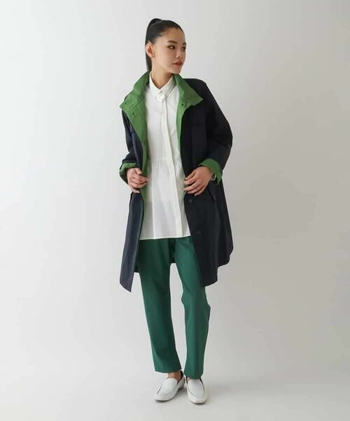 HIROKO BIS GRANDE / ヒロコビス グランデ その他アウター | 【大きいサイズ/ライナー付き】配色アクセントスタンドカラーコート /洗える | 詳細25
