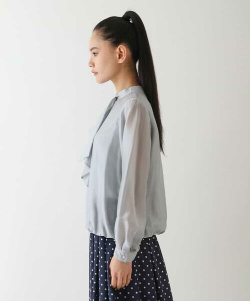 HIROKO BIS GRANDE / ヒロコビス グランデ シャツ・ブラウス | 【大きいサイズ】ボウタイ風ギャザーヘムブラウス | 詳細9