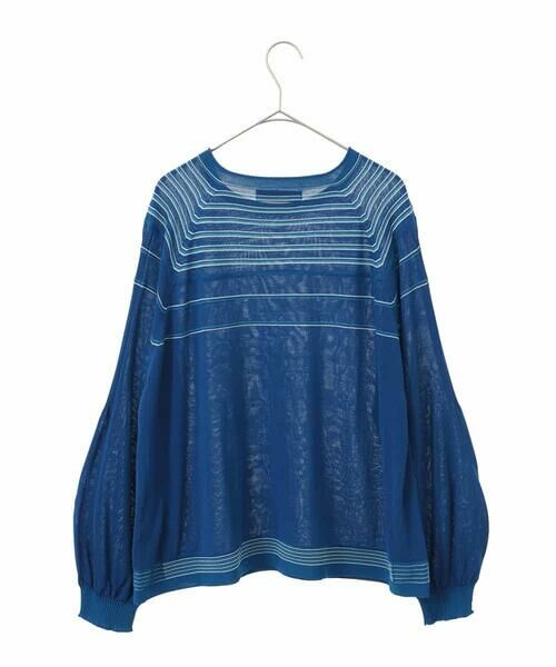 HIROKO BIS GRANDE / ヒロコビス グランデ ニット・セーター | 【大きいサイズ】ホールガーメントボーダー柄ニットプルオーバー | 詳細1