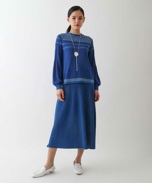 HIROKO BIS GRANDE / ヒロコビス グランデ ニット・セーター | 【大きいサイズ】ホールガーメントボーダー柄ニットプルオーバー | 詳細11