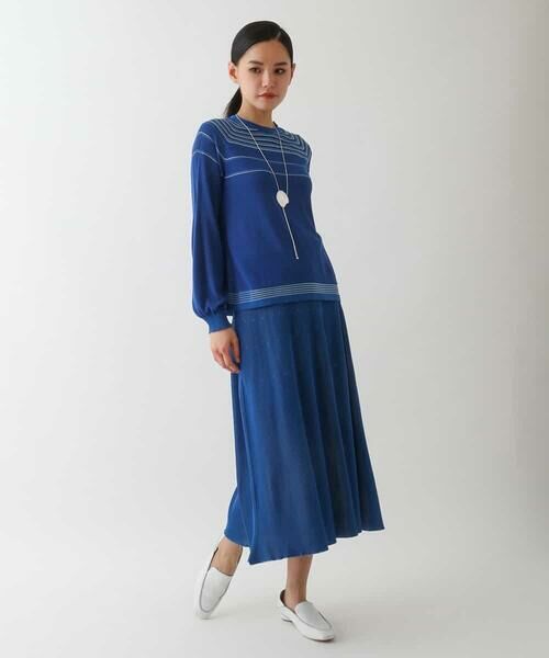 HIROKO BIS GRANDE / ヒロコビス グランデ ニット・セーター | 【大きいサイズ】ホールガーメントボーダー柄ニットプルオーバー | 詳細12