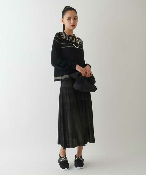 HIROKO BIS GRANDE / ヒロコビス グランデ ニット・セーター | 【大きいサイズ】ホールガーメントボーダー柄ニットプルオーバー | 詳細14