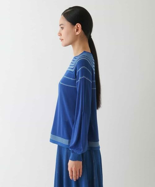 HIROKO BIS GRANDE / ヒロコビス グランデ ニット・セーター | 【大きいサイズ】ホールガーメントボーダー柄ニットプルオーバー | 詳細8