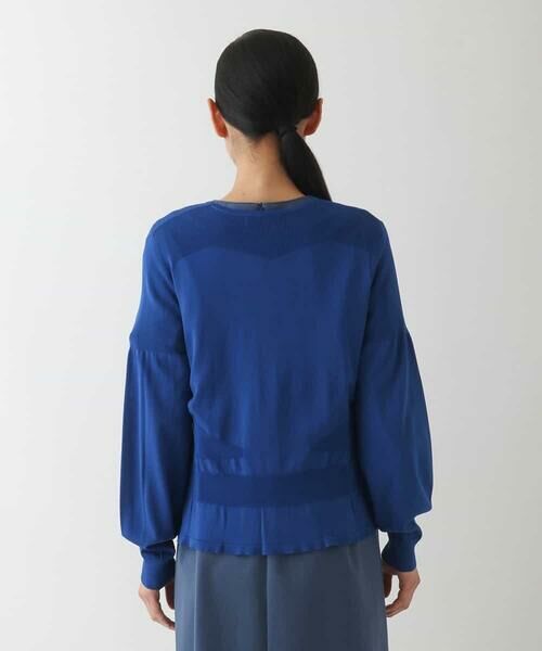 HIROKO BIS GRANDE / ヒロコビス グランデ ニット・セーター | 【大きいサイズ】シャーリングニットジップカーディガン | 詳細9