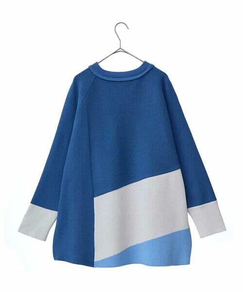 HIROKO BIS GRANDE / ヒロコビス グランデ ニット・セーター | 【大きいサイズ】パターン切り替えデザインニットプルオーバー | 詳細1