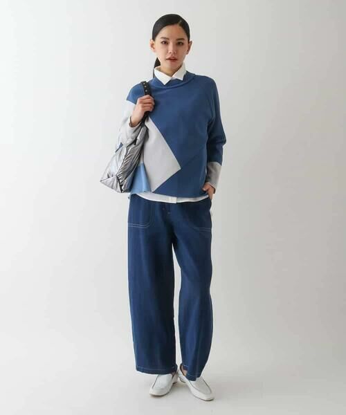 HIROKO BIS GRANDE / ヒロコビス グランデ ニット・セーター | 【大きいサイズ】パターン切り替えデザインニットプルオーバー | 詳細10