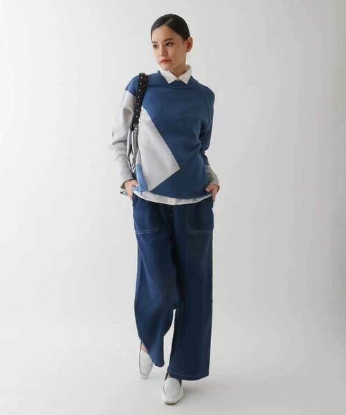 HIROKO BIS GRANDE / ヒロコビス グランデ ニット・セーター | 【大きいサイズ】パターン切り替えデザインニットプルオーバー | 詳細11