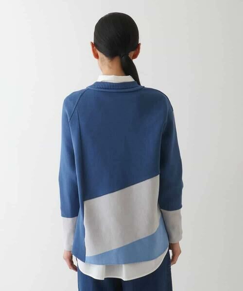 HIROKO BIS GRANDE / ヒロコビス グランデ ニット・セーター | 【大きいサイズ】パターン切り替えデザインニットプルオーバー | 詳細9