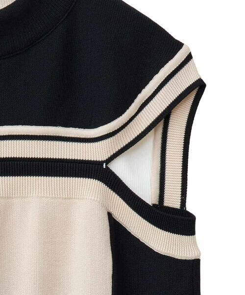 HIROKO BIS GRANDE / ヒロコビス グランデ ベスト | 【大きいサイズ】カラーブロッキングニットジレ | 詳細3