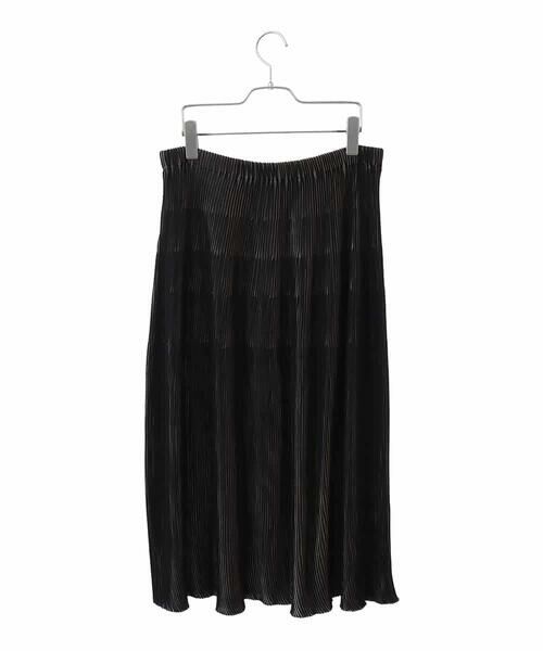 HIROKO BIS GRANDE / ヒロコビス グランデ ロング・マキシ丈スカート | 【大きいサイズ】ガーター編みボーダーデザインスカート | 詳細1