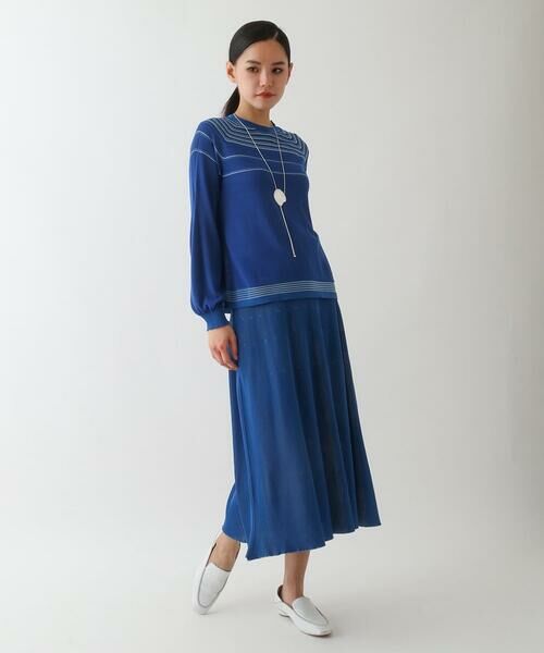 HIROKO BIS GRANDE / ヒロコビス グランデ ロング・マキシ丈スカート | 【大きいサイズ】ガーター編みボーダーデザインスカート | 詳細15