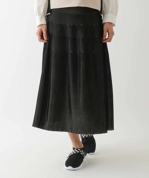 HIROKO BIS GRANDE / ヒロコビス グランデ ロング・マキシ丈スカート | 【大きいサイズ】ガーター編みボーダーデザインスカート | 詳細6