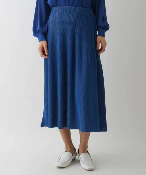 HIROKO BIS GRANDE / ヒロコビス グランデ ロング・マキシ丈スカート | 【大きいサイズ】ガーター編みボーダーデザインスカート | 詳細7
