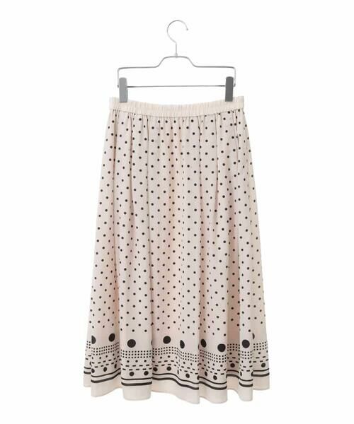 HIROKO BIS GRANDE / ヒロコビス グランデ ロング・マキシ丈スカート | 【大きいサイズ】ドット柄スカーフプリントスカート | 詳細1