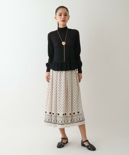 HIROKO BIS GRANDE / ヒロコビス グランデ ロング・マキシ丈スカート | 【大きいサイズ】ドット柄スカーフプリントスカート | 詳細13