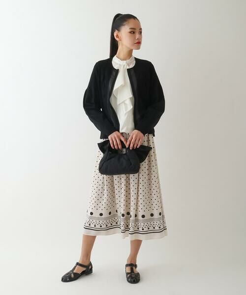 HIROKO BIS GRANDE / ヒロコビス グランデ ロング・マキシ丈スカート | 【大きいサイズ】ドット柄スカーフプリントスカート | 詳細14