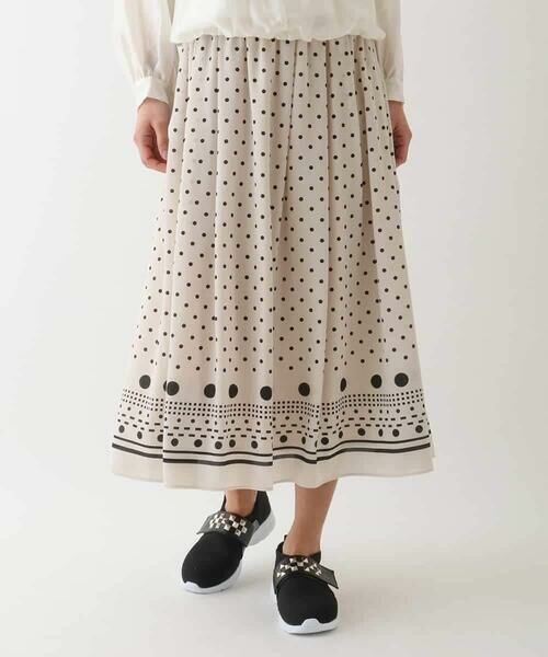 HIROKO BIS GRANDE / ヒロコビス グランデ ロング・マキシ丈スカート | 【大きいサイズ】ドット柄スカーフプリントスカート | 詳細7