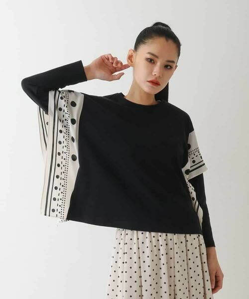 HIROKO BIS GRANDE / ヒロコビス グランデ カットソー | 【大きいサイズ】スカーフジョイントジャージープルオーバー | 詳細10