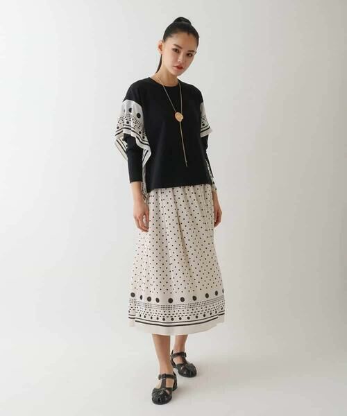 HIROKO BIS GRANDE / ヒロコビス グランデ カットソー | 【大きいサイズ】スカーフジョイントジャージープルオーバー | 詳細12