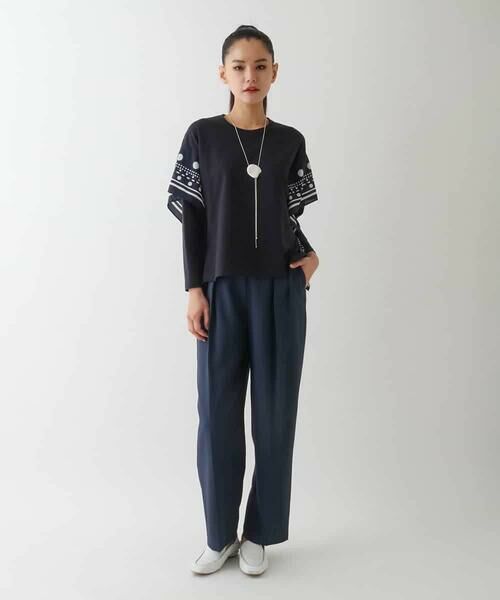 HIROKO BIS GRANDE / ヒロコビス グランデ カットソー | 【大きいサイズ】スカーフジョイントジャージープルオーバー | 詳細14