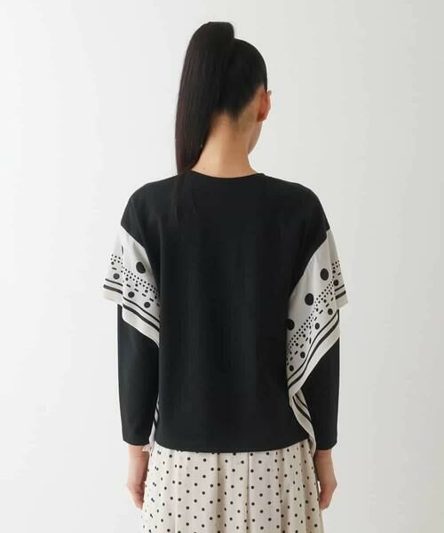 HIROKO BIS GRANDE / ヒロコビス グランデ カットソー | 【大きいサイズ】スカーフジョイントジャージープルオーバー | 詳細9