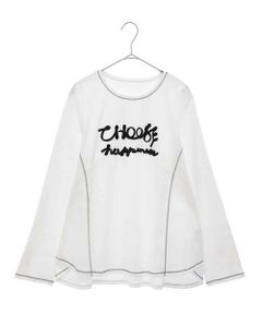 HIROKO BIS GRANDE / ヒロコビス グランデ カットソー | 【大きいサイズ】テープロゴコットンカットソー